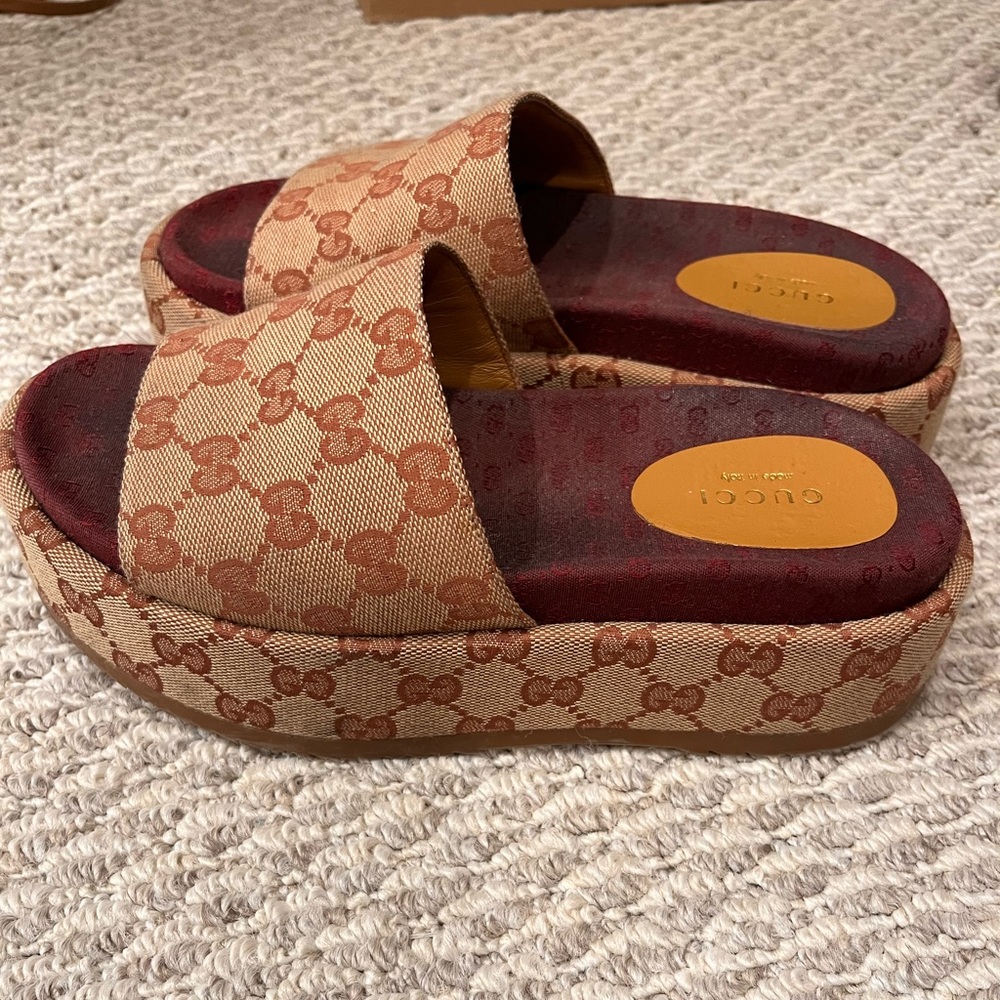 Gucci Platform Slides Gem